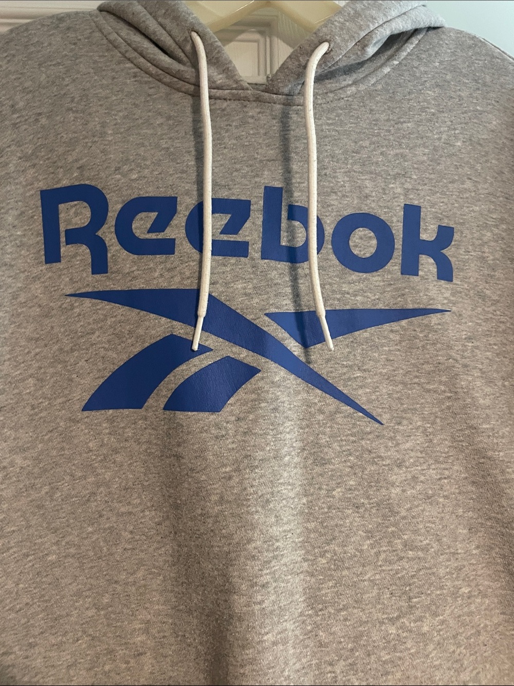 Reebok Gray Pullover Hoodie with Blue Logo - Picture 2 of 4